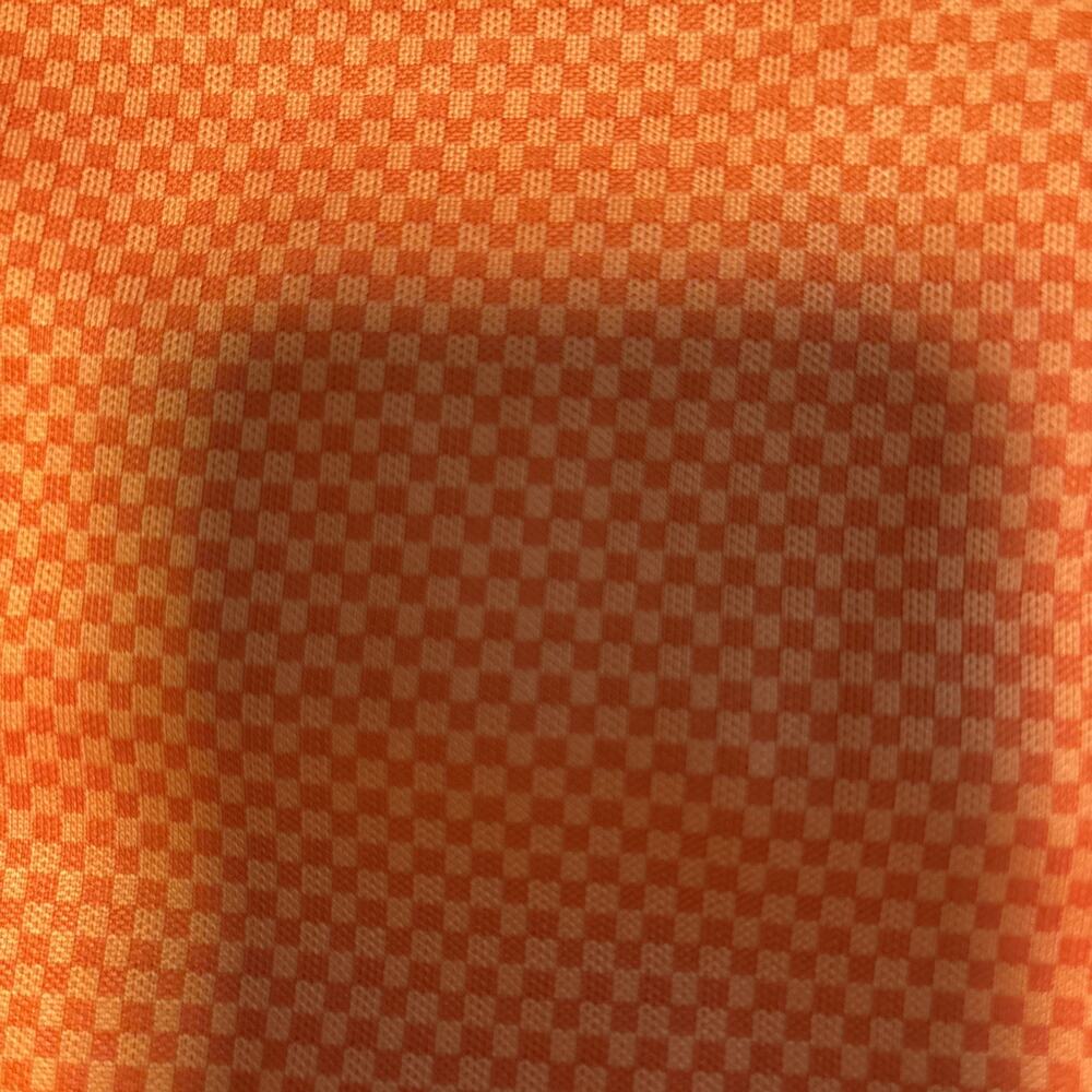 Oxford Golf Super Dry Coolmax Men L Orange Check Polo Shirt - Picture 3 of 4